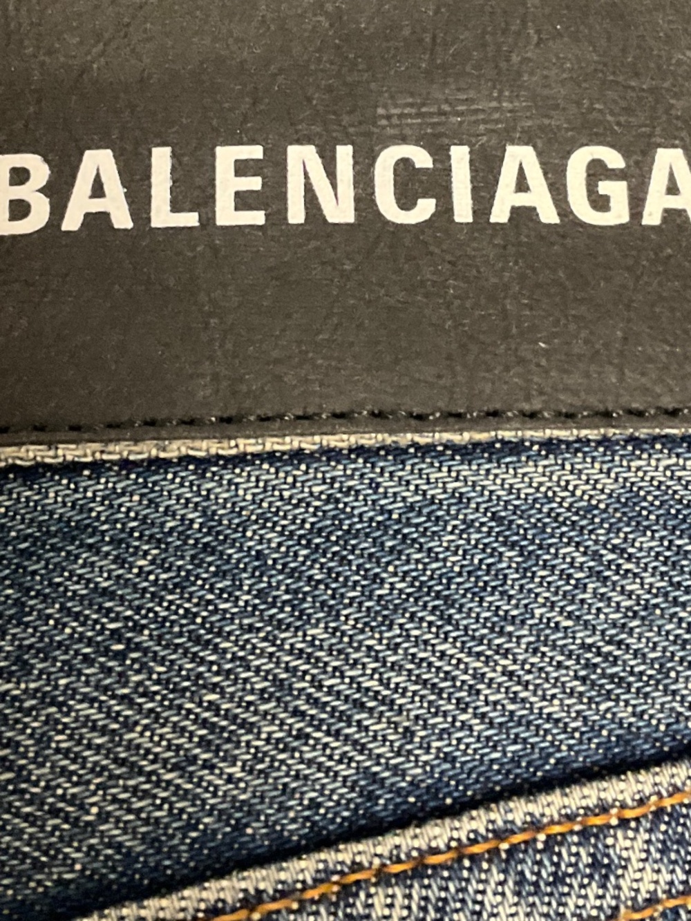 BALENCIAGA DIRTY VINTAGE BLUE HIGH WAISTED STRAIGHT LEG DENIM JEANS - Picture 7 of 8